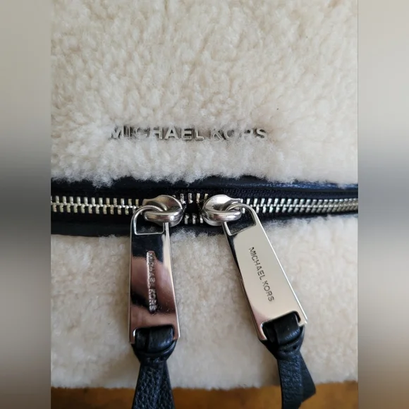 Michael Kors Shearling Backpack in Cream by Michael Kors] - Picture 8 of 8